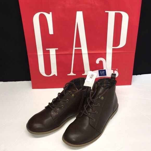 🔥Gap kids leather  boot  brown New - Picture 2 of 12